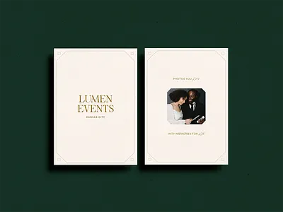 Lumen Events Notecard branding logo design typography visual identity