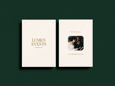 Lumen Events Notecard branding logo design typography visual identity