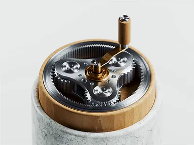 Gristmill 3d 3d animation blender blender3d gear gears illustration isometric isometric illustration marble mech mechanical metal wood