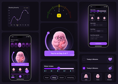 Gut & Bloating health tracker app | Healthcare | UI/UX ai wellness assistant app design bloating tracker clean emotional health app graphic design health tracking app healthcare healthcare tech ios app medical tracking ui mobile app mood and stress logging symptom tracker ui ux ux case study wellness wellness tech wellness ui design