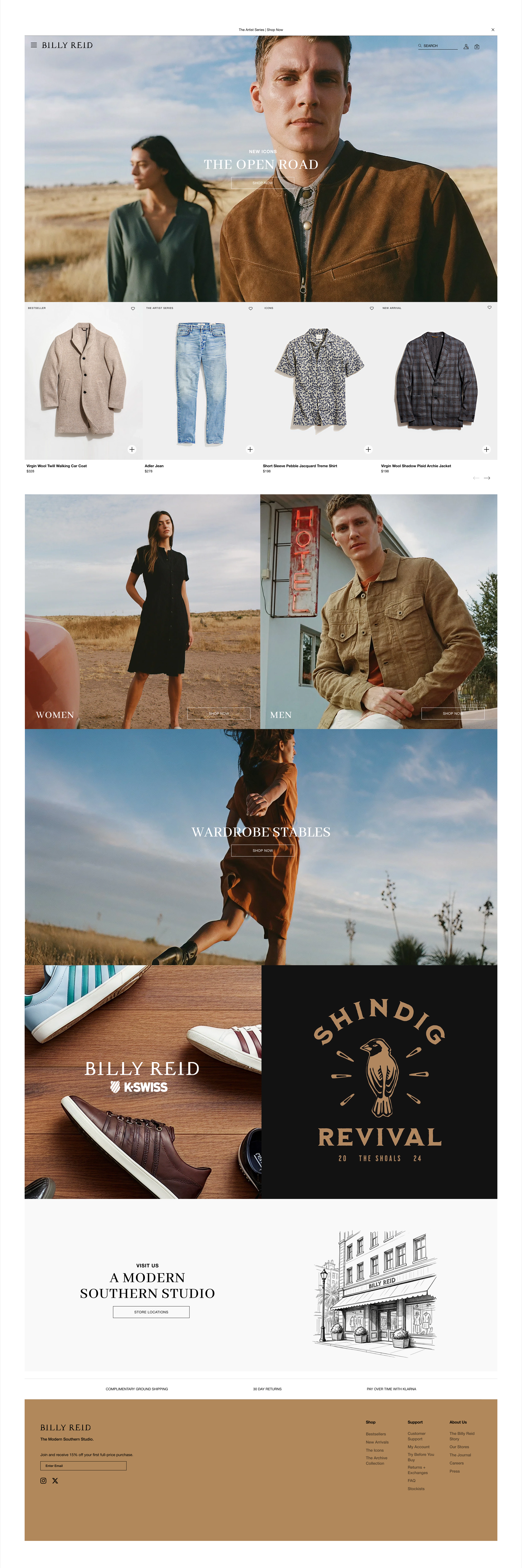 Billy Reid branding illustration logo motion graphics ui