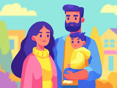 Parenthood Journey Illustration - Maternity Illustration adult art baby child couple family flat illustration graphics design happy health wellness illustration indoor kurzgesagt motherhood new parents parenting app illustration people pregnancy todlers vector