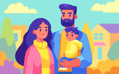 Parenthood Journey Illustration - Maternity Illustration adult art baby child couple family flat illustration graphics design happy health wellness illustration indoor kurzgesagt motherhood new parents parenting app illustration people pregnancy todlers vector