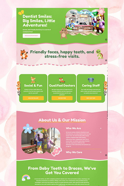 Squarespace Pediatric Dentist Website Mockup — Playful & Bright branding design graphic design illustration logocreation squarespace squarespaceexpert squarespacewebdesign ui webdesign