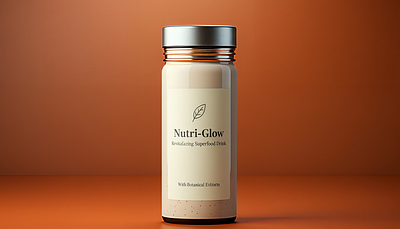 Nutri-Glow Superfood Drink - Wellness Packaging Design 3d render beauty from within beverage botanical extracts clean design cosmetic packaging food and beverage functional food health drink label design minimal branding mockup modern packaging nutrition packaging design product design product visualization superfood supplement wellness