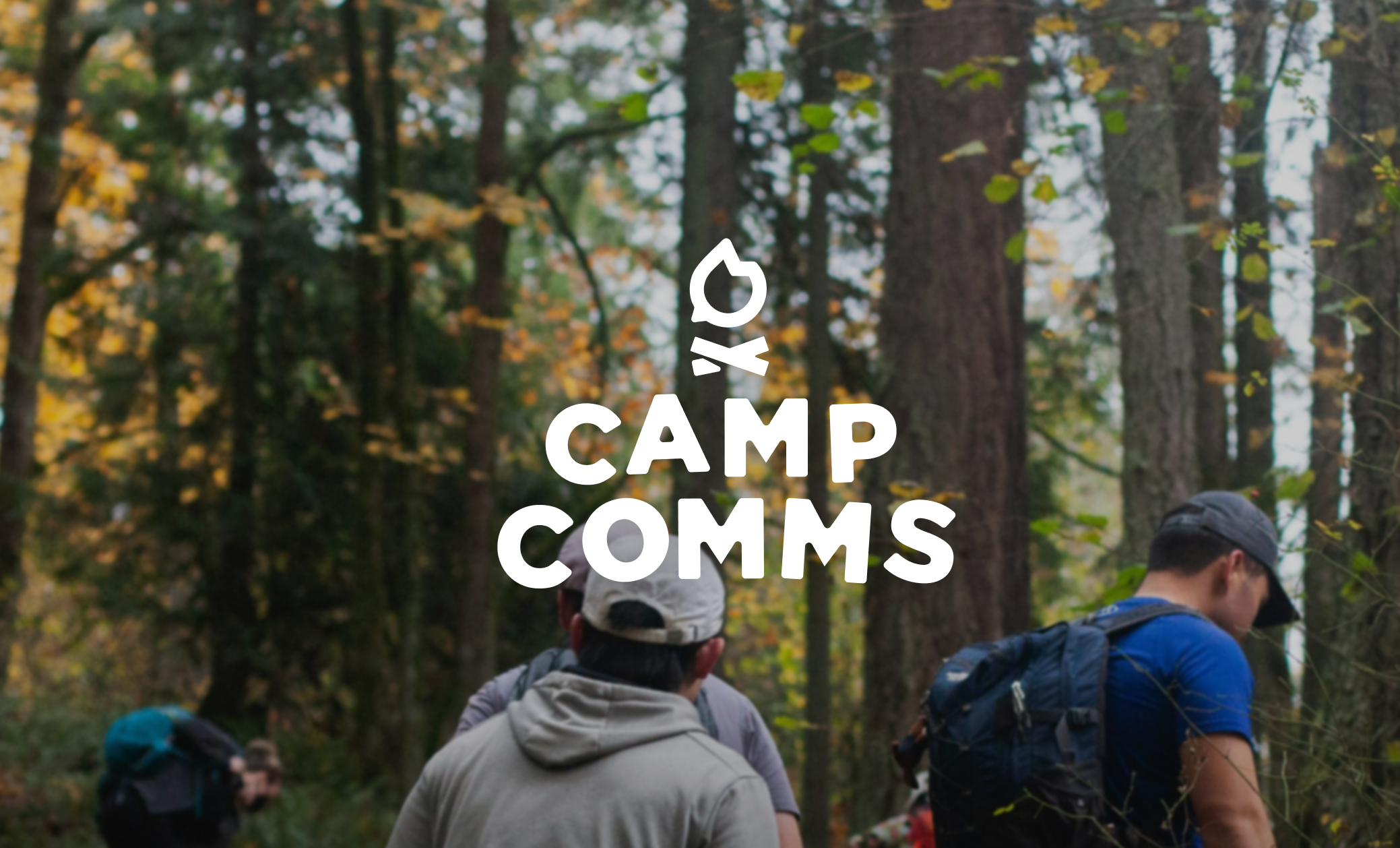 Camp Comms (branding for a comms team retreat) branding camp fire campfire camping comms communication team illustration logo logos typography