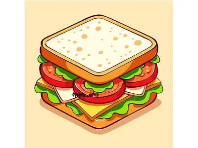 Sandwich with Cheese, Tomato and Lettuce baguette bread breakfast cheese chicken delicious eat food ham ingredient lettuce lunch meal salad sandwich slice snack tasty toast vegetable