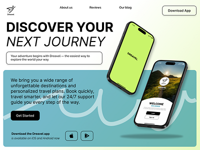 Dreavel TRAVEL APP 3d app branding graphic design illustratation logo ui vector