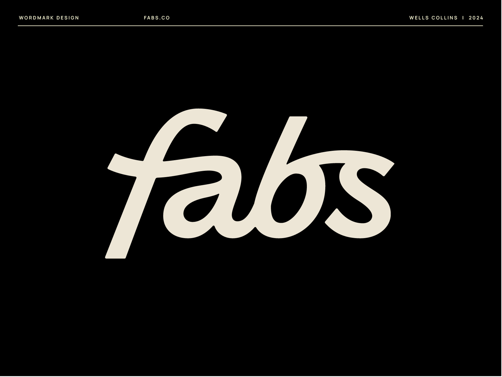 Fabs Wordmark Logo branding fab fabs hand lettering iconography icons lettering ligature logo logo design logo designer logotype script type typography wells wells collins wells collins design wordmark yellow