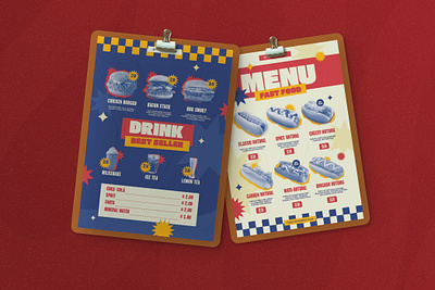 Fast Food - Restaurant Menu branding cafe cuisine diner dish eatery hospitality item list listing marketing meal offering order price promotion service special takeaway template