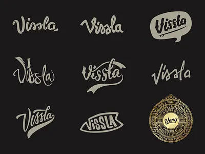 Vissla Logos branding calligraphy design illustration lettering logo logo design matt vergotis script surf surfboard verg vissla