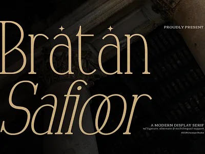 Bratan Safioor | Modern Display Serif aesthetic classic classy display elegant elegant serif fashion headline logo logotype luxury minimal modern font nostalgic retro serif tall condensed vintage vintage serif wedding