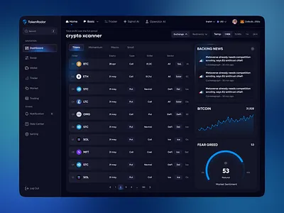 Crypto Trading Website bitcoin crypto trading website dashboard design defi ethereum investment platform market date trading platform web 3 design web app design