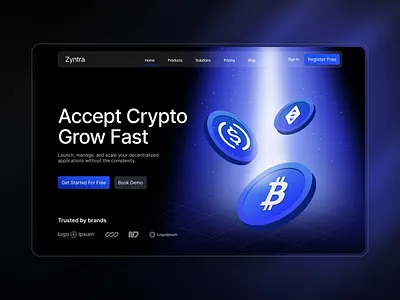 Web 3 - Landing Page Hero Design figma framer landing page saas ui design ux design web design web3