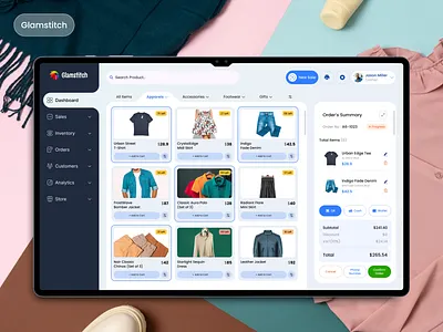 Glamstitch — Retail POS Dashboard UI admin dashboard ai dashboard dashboard design e commerce dashboard fashion navigation payment point of sale pos dashboard pos design pos system pos ui retail saas sales store store dashboard transaction ui