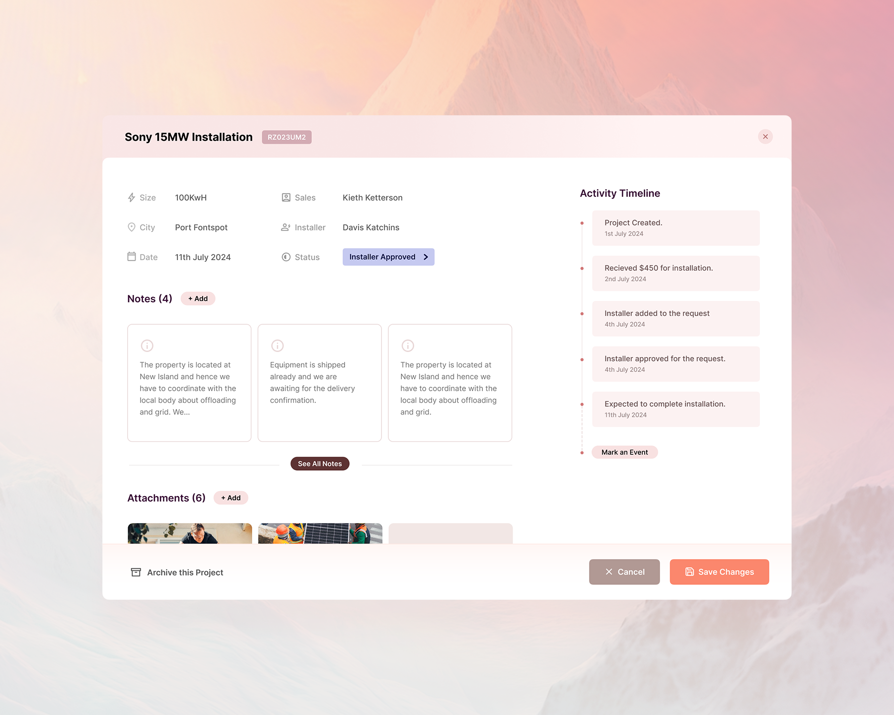 Solarizz - Project Pages project details page projects page ui ui design ux web app