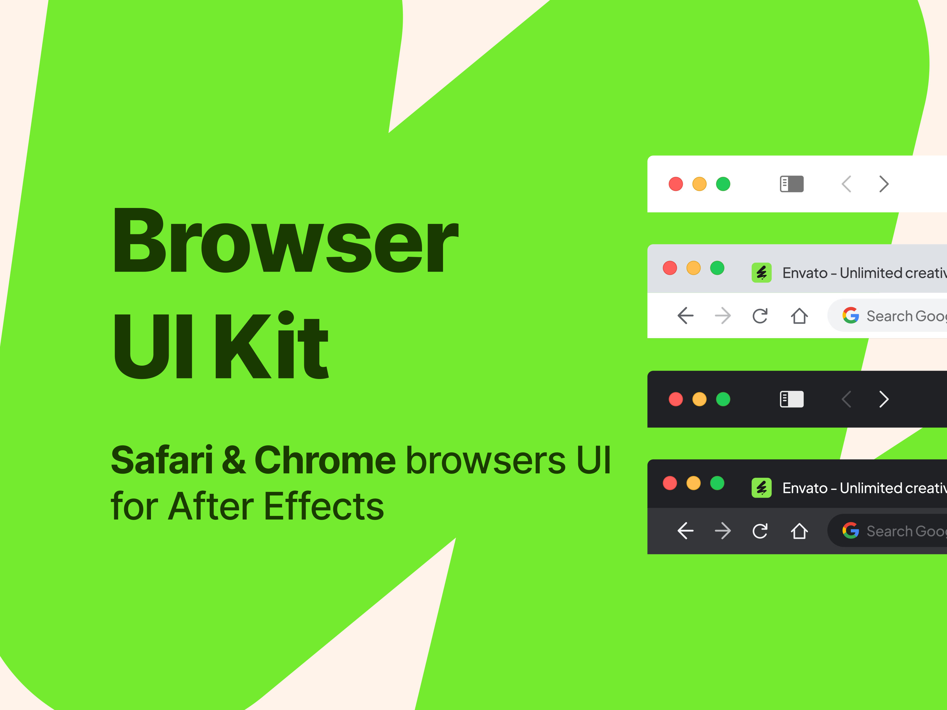 Browser UI Kit for After Effects after effects animation browser chrome motion graphics safari ui