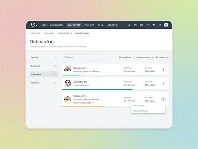 Monitoring your employees' onboarding design ui uidesign uiux user interface ux