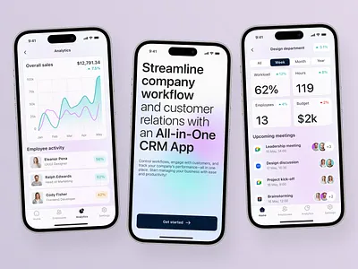 CRM Analytics Mobile Dashboard app app design app home page application ui core app dashboard crm crm dashboard crm ui design dashboard mobile app design mobile ui mobile ux modern app ui