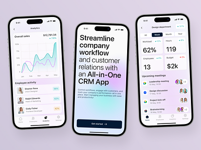 CRM Analytics Mobile Dashboard app app design app home page application ui core app dashboard crm crm dashboard crm ui design dashboard mobile app design mobile ui mobile ux modern app ui