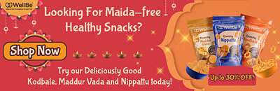 Diwali themed Basket Banners for WellBe banner graphic design