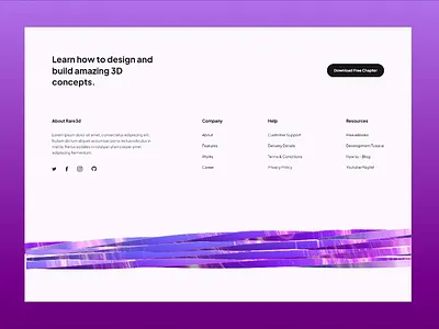 3D footer design appdesign branding design graphic design illustration landing page logo productdesign ui ux vector website