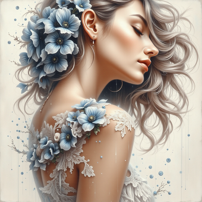 A Serene Woman 3d digital art illustration