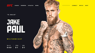 UFC - Landing page "concept" concept graphic design jake paul landing page ufc