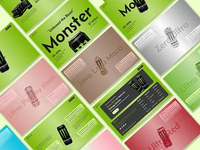 Monster Landing Page 3d animation branding carasoul design figma framer graphic design illustration landing page logo monster motion graphics ui ux