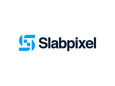 Slabpixel Logo | Modern S Monogram Tech Symbol abstract s logo blockchain blue branding creative logo crypto geometric logo letter s logo logo design logo for sale logo mark minimal logo minimalist logo modern logo pixel s logo smart logo tech logo