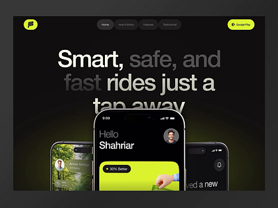 Ride Sharing Website Landing Page Design Motion Graphic animation bike bike rental bike sharing bike website landing page landing page design motion motion design motion graphic motion graphics ride booking ride sharing ui animation ui design ui ux design uiux web animation web design web page design