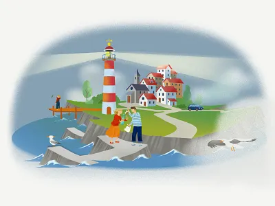Naturgy Styleframe - The Lighthouse animation illustration styleframe