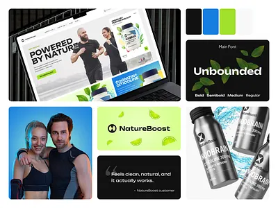NatureBoost – Premium Herbal Supplements for Mind and Body branding design ecommerce health illustration logo marketing ui ux web website wellness