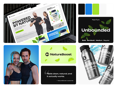 NatureBoost – Premium Herbal Supplements for Mind and Body branding design ecommerce health illustration logo marketing ui ux web website wellness
