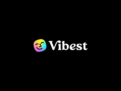 vibest best vibes app branding business colorful face good gradient head health icon logo logo designer logotype minimal modern mood professional smile typography vibe