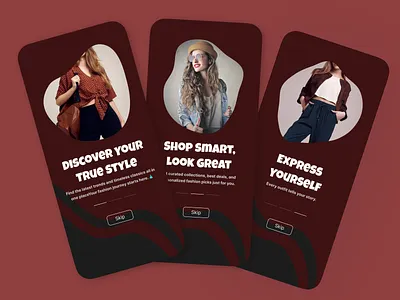 Modern eCommerce Fashion App UI Design appdesign fashion fashionappdesign fashionshop figma mobileapp newapp onlineapp onlineshop skippage ui uidesign uifashion uiuxdesign ux uxdesign uxfashion