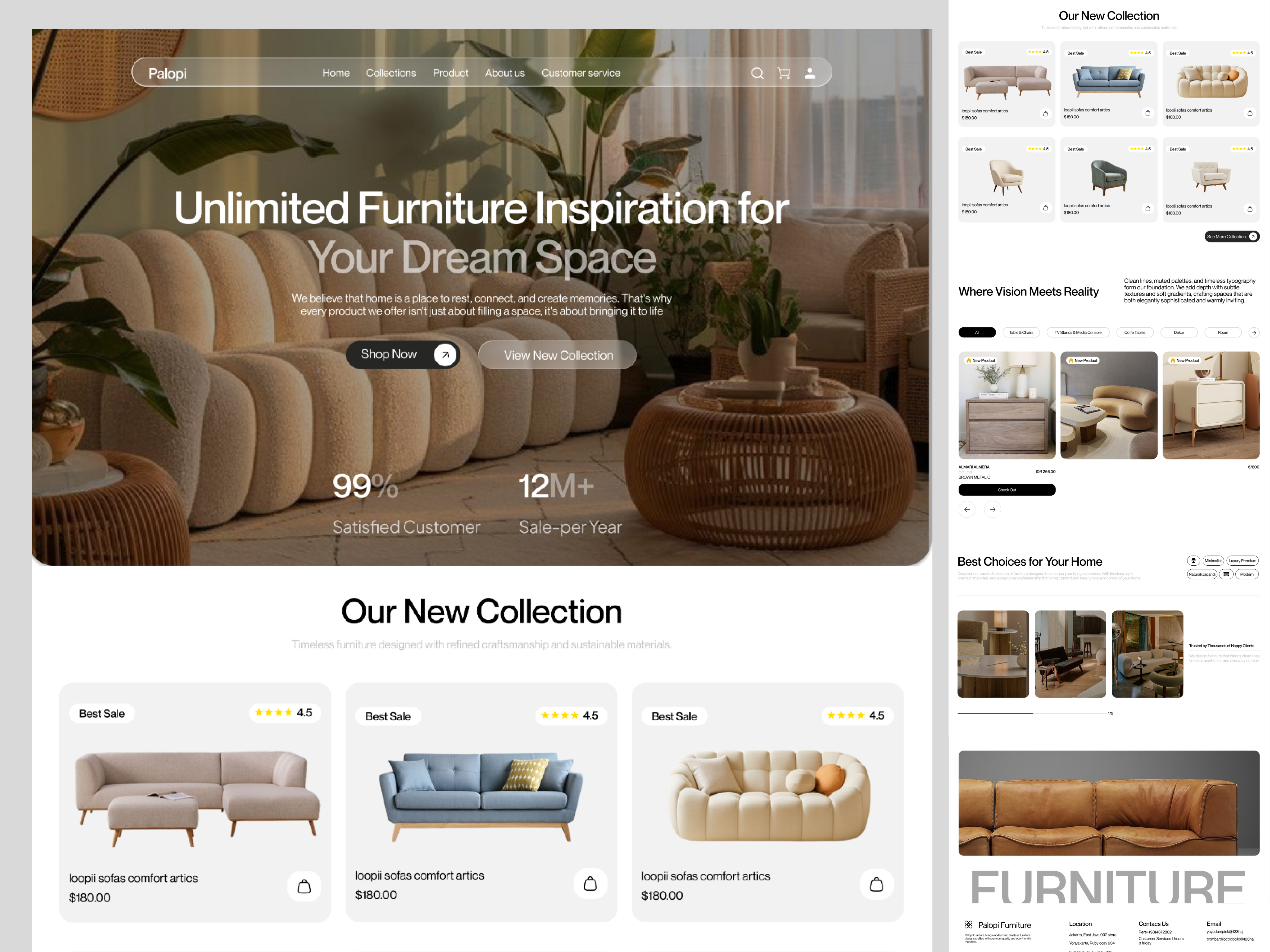 Palopi - Furniture Landing Page design dribbble landingpage minimalistdesign portofolio productdesign ui uiux webdesign webexploration webui