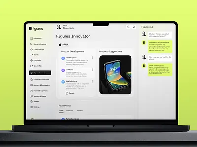 Figures — Modern Accounting Platform (AI-Business Innovator) accounting ai automation dashboard dashboardui datavisualization design figma finance fintech interaction product design report ui uiux ux webapp