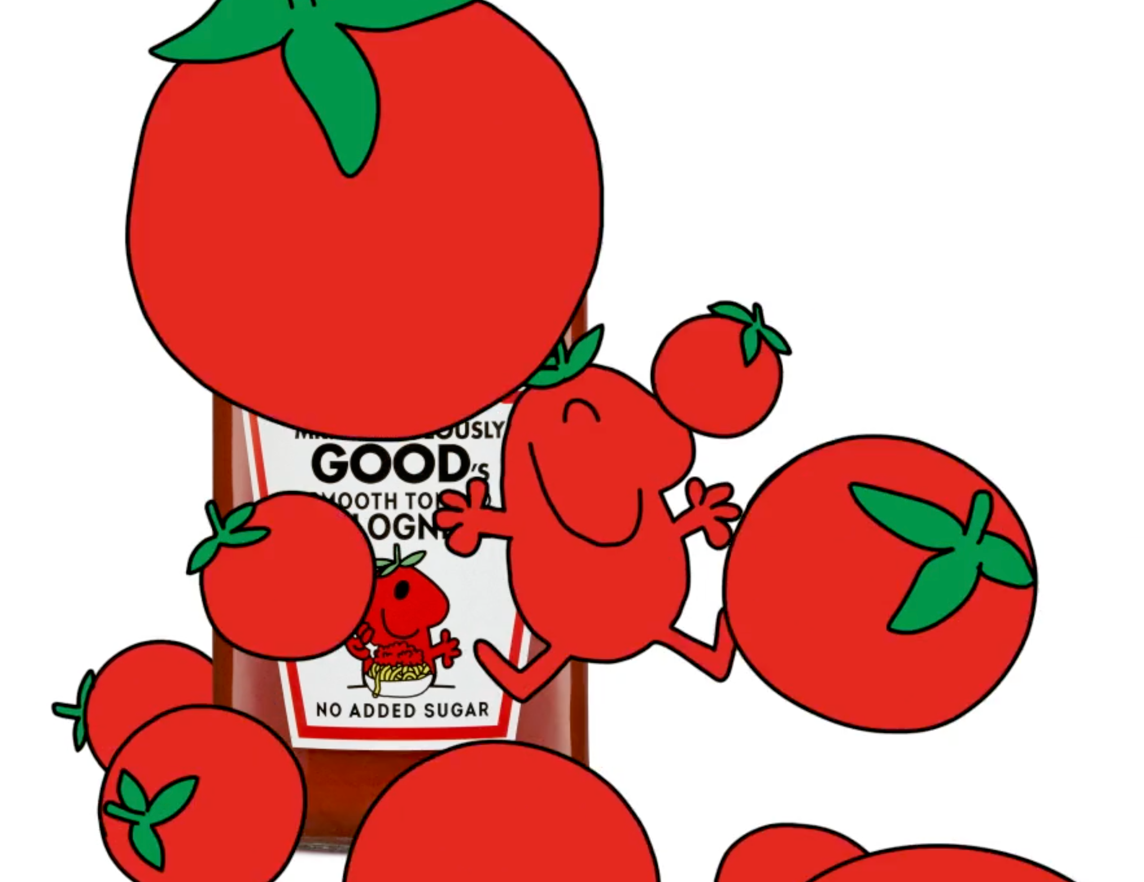 Heinz. Tomatoes 2danimation art direction character hargreaves heinz illustration motion mr.good mr.men offbeatestudio