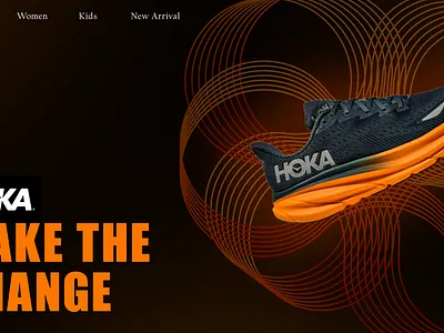 Hoka Running Shoe Landing Page Design banner banner ad banner ad design branding ecommerce landing page ecommerce ui ecommerce website landing page figma landing page design graphic design hoka website landing page design shoe branding shoe website sports website deisgn ui web banner website design website landing page design