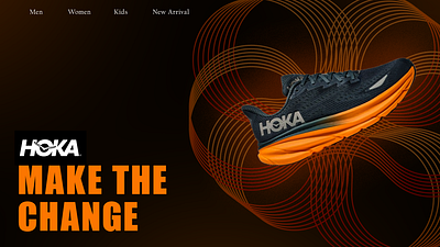 Hoka Running Shoe Landing Page Design banner banner ad banner ad design branding ecommerce landing page ecommerce ui ecommerce website landing page figma landing page design graphic design hoka website landing page design shoe branding shoe website sports website deisgn ui web banner website design website landing page design