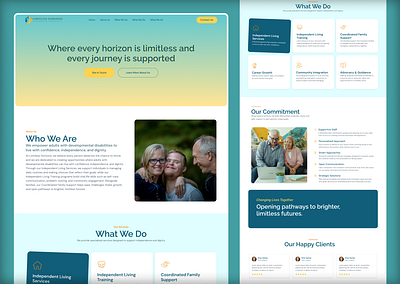 Limitless Horizons – Accessible Website for Empowerment accessibility accessibility design community support empowerment figma inclusive design landing page limitless horizons nonprofit web design nonprofit website responsive design uiux ux design web design web development webdesign website website design