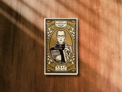 Word on Fire - Prayer Card bible church design drawing engraving graphic design holy illustration portrait prayer saint vintage