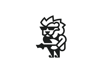 Lion Rockstar Logo for sale anhdodes bass brand branding design guitar icon identity illustration instrument lion logo logo design logo designer logodesign mascot minimalist logo rockstar singer symbol
