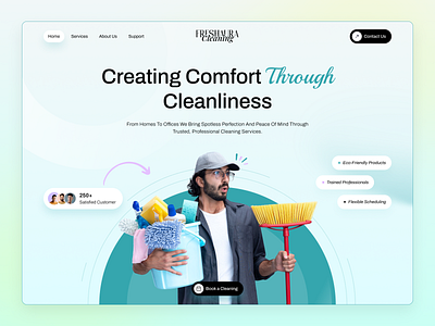 Modern Home Cleaning Service agency application business business website clean cleaner cleaning cleaning website creative graphic design home landing page minimal sass service ui ux web app web design webflow