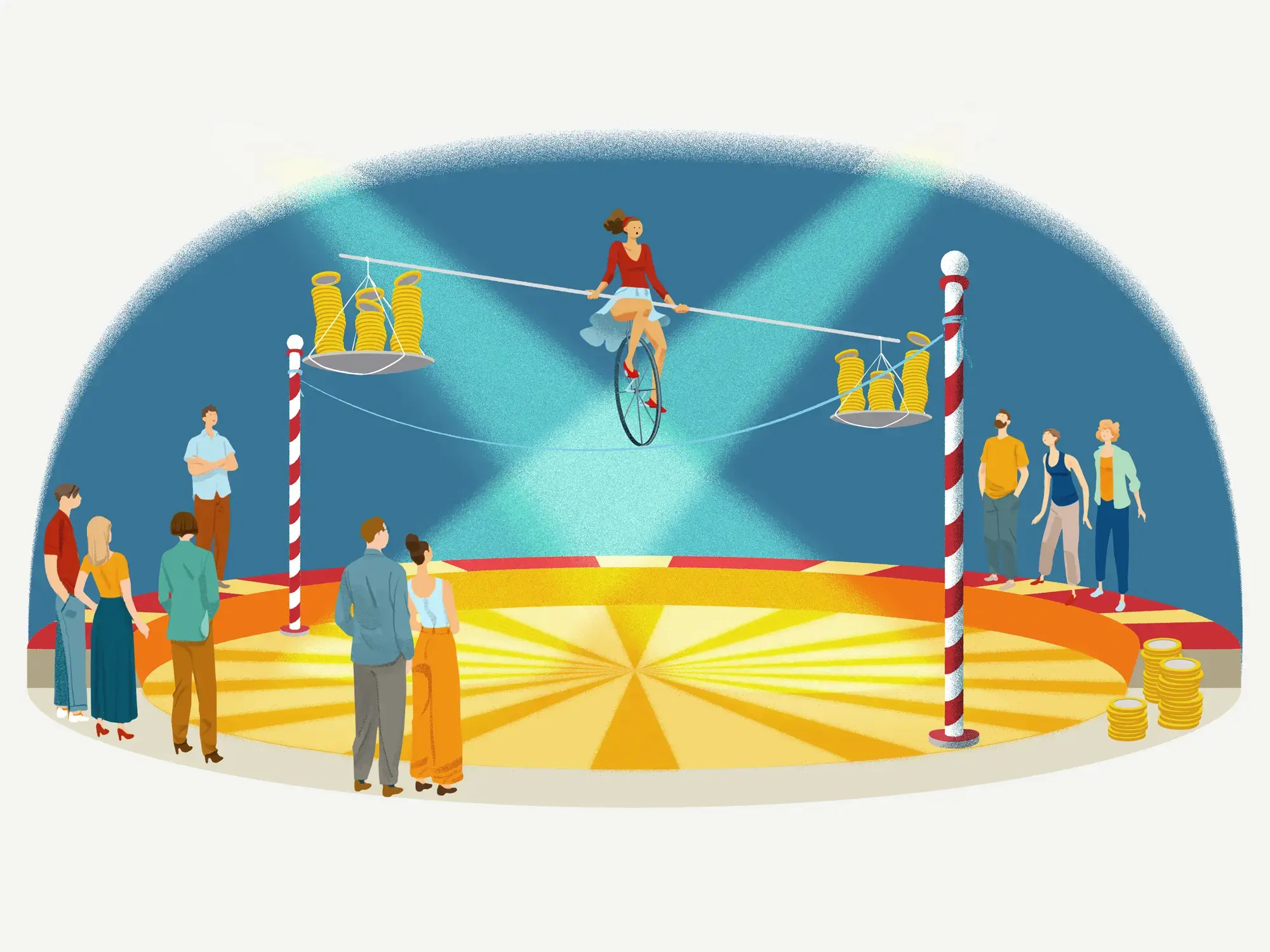 Naturgy Styleframe - The tightrope walker animation illustration styleframe