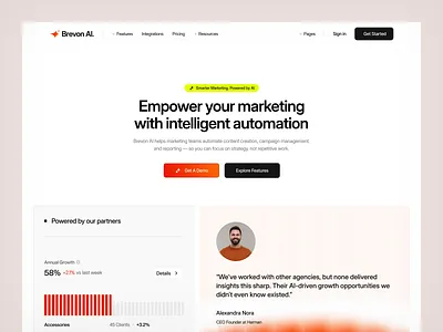 Brevon AI. ai ai agent ai assistant ai marketing agent artificial intelligence landing page marketing marketing ai saas saas website startup web web design website