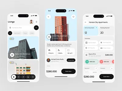 Real Estate App admin app application card clean design find home home rent app house house rent ios mobile mobile app property real estate real estate app saas trending design ui