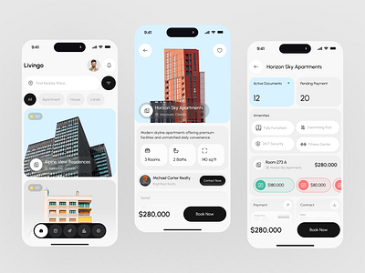 Real Estate App admin app application card clean design find home home rent app house house rent ios mobile mobile app property real estate real estate app saas trending design ui
