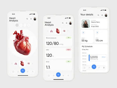 ⬆️ Heart Analysis Health App branding design graphic design productdesign ui ux